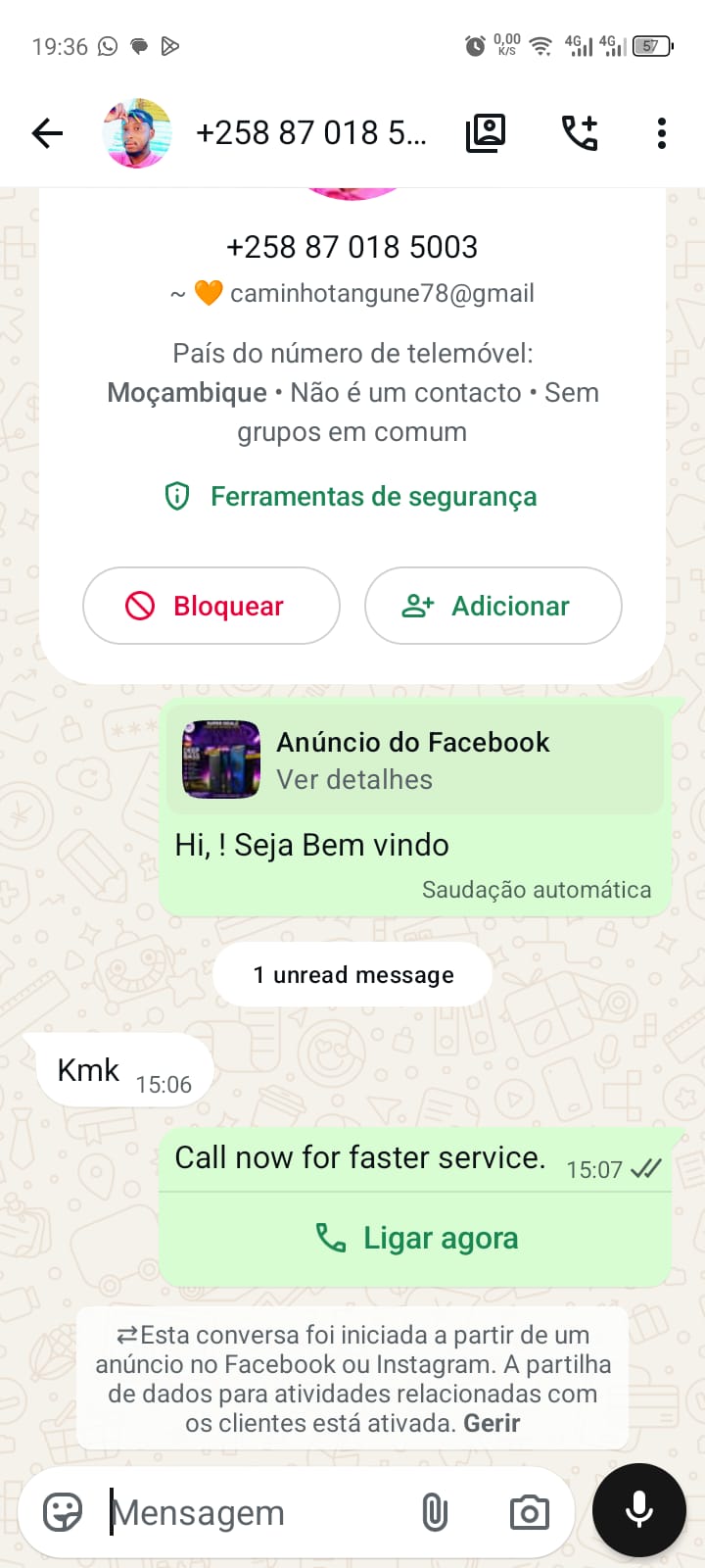 Imagem da conversa